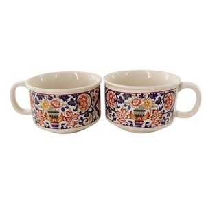 Vintage Starcraft Soup Bowls handle Japan MCM Coffee Cup Mug Boho Pottery Tuscan